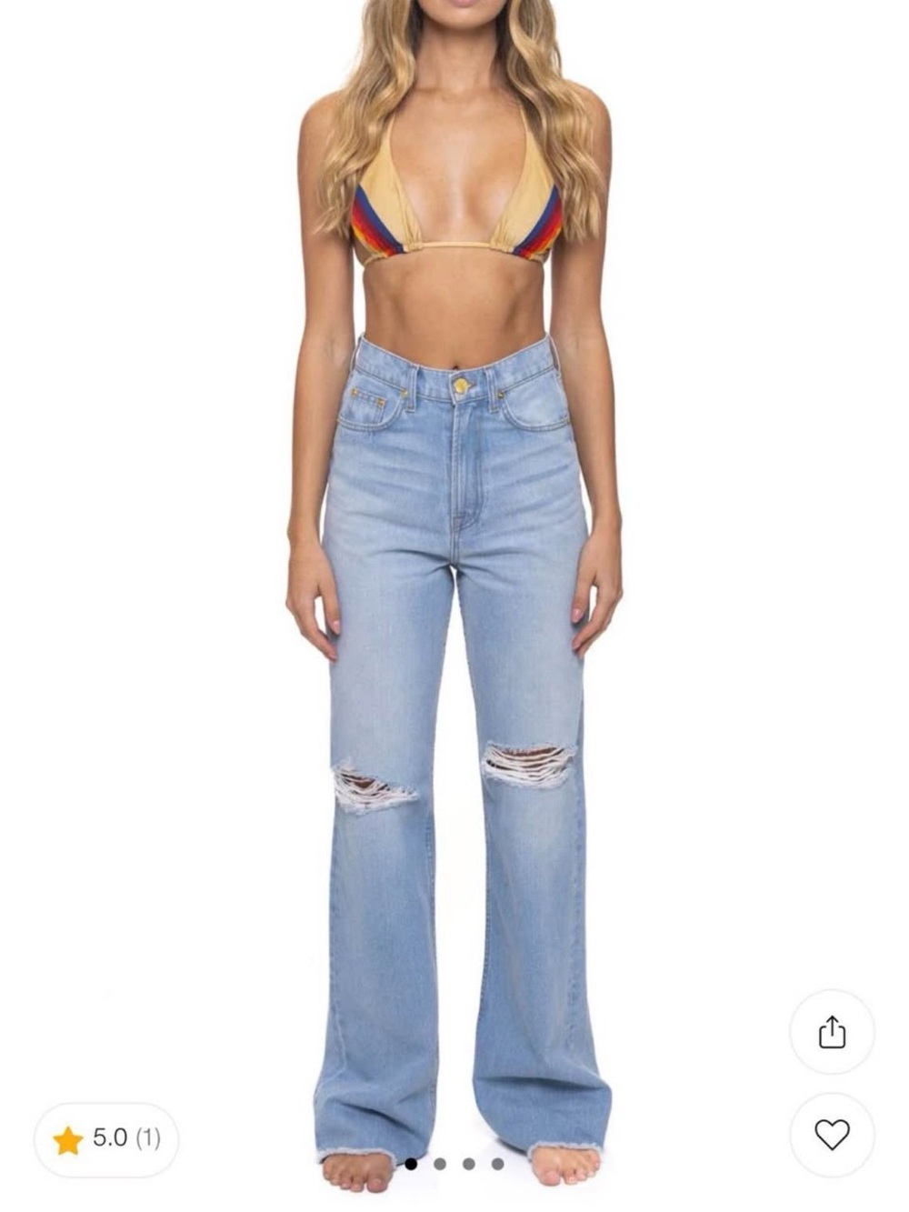 AVIATOR NATION HI RISE WIDE LEG BOLT GYPSY WOMENS
JEAN  Retails $265